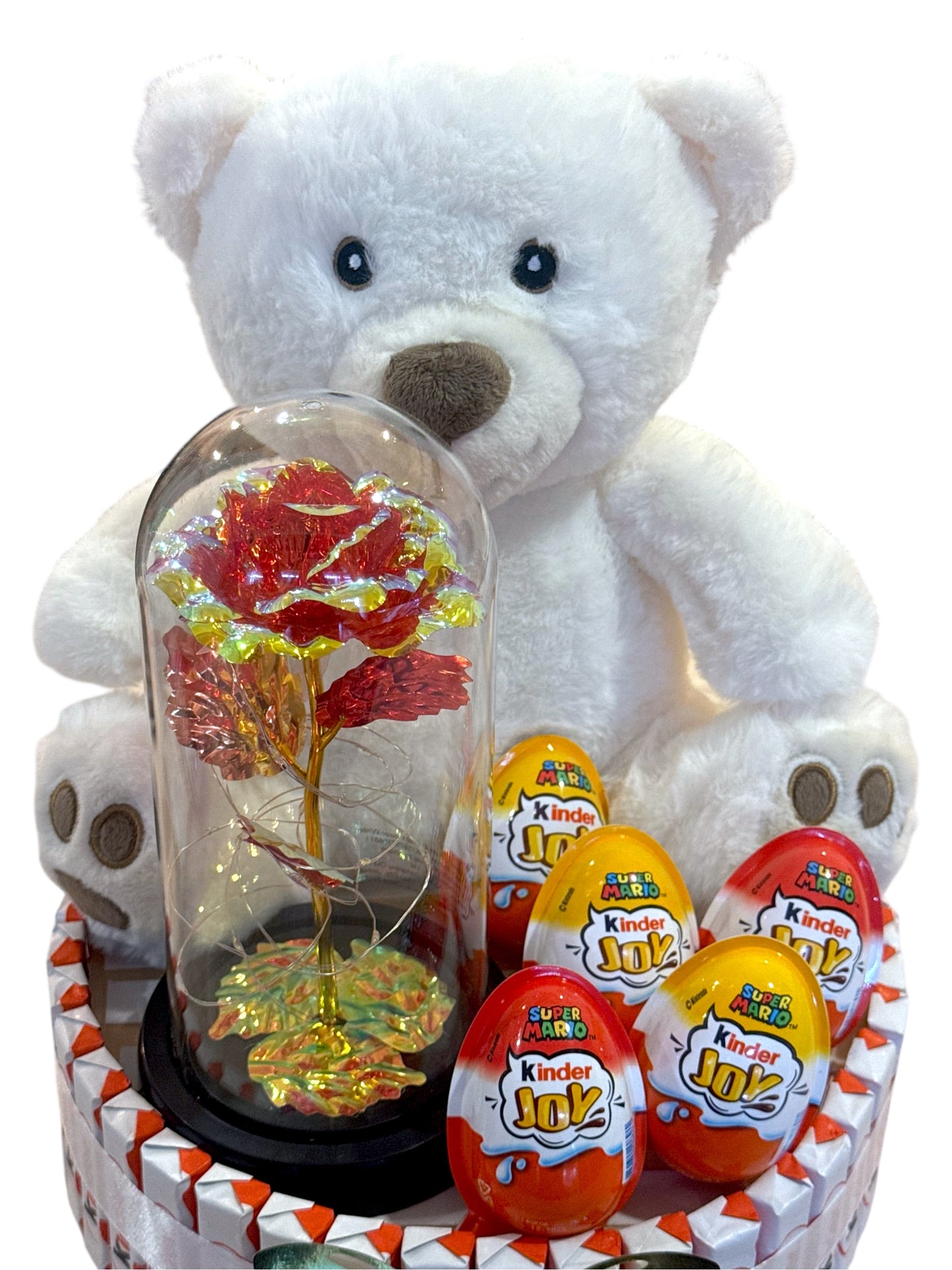 💝 Coffret Cadeau Romantique avec Ourson et Rose Éternelle