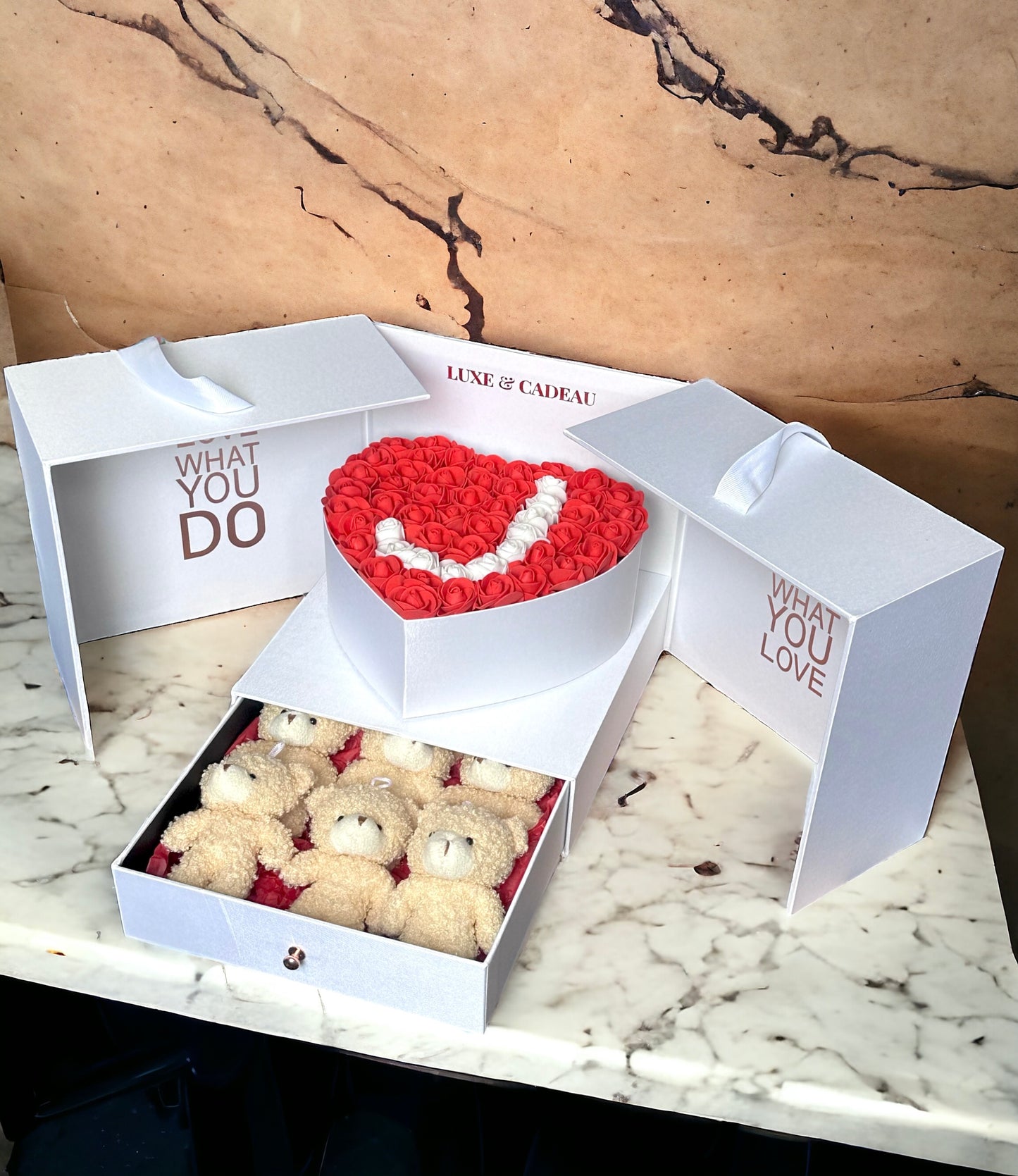 Bouquet roses artificielles • PERSONNALISÉ •