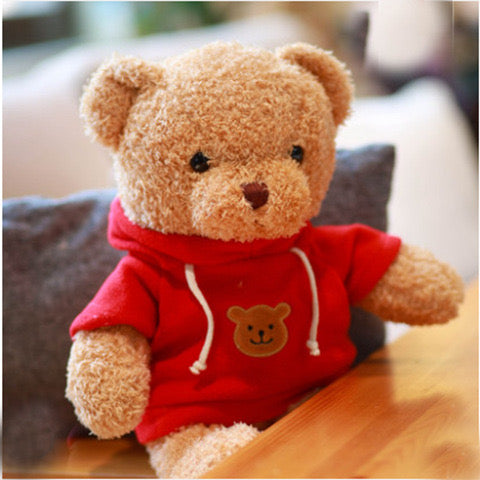 Ours en Peluche 35 cm – Modèle Мишка avec Sweat Rouge | Doudou Doux et Adorable
