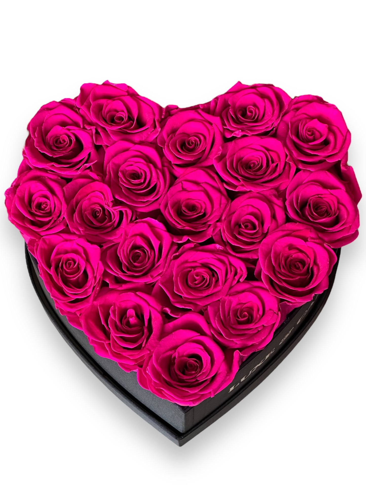 Cœur de roses éternelles stabilisé