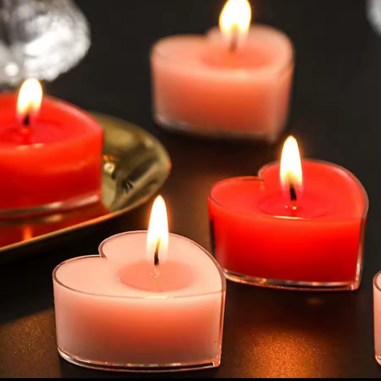 Bougies en forme de cœur – Lot de 9 pièces ❤️