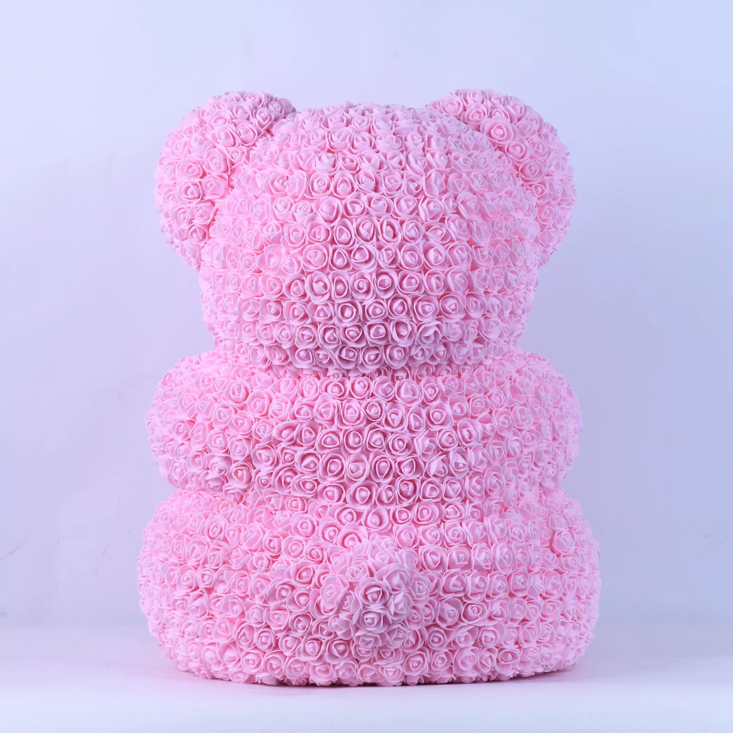 Ours en roses avec cœur 70 cm Rose