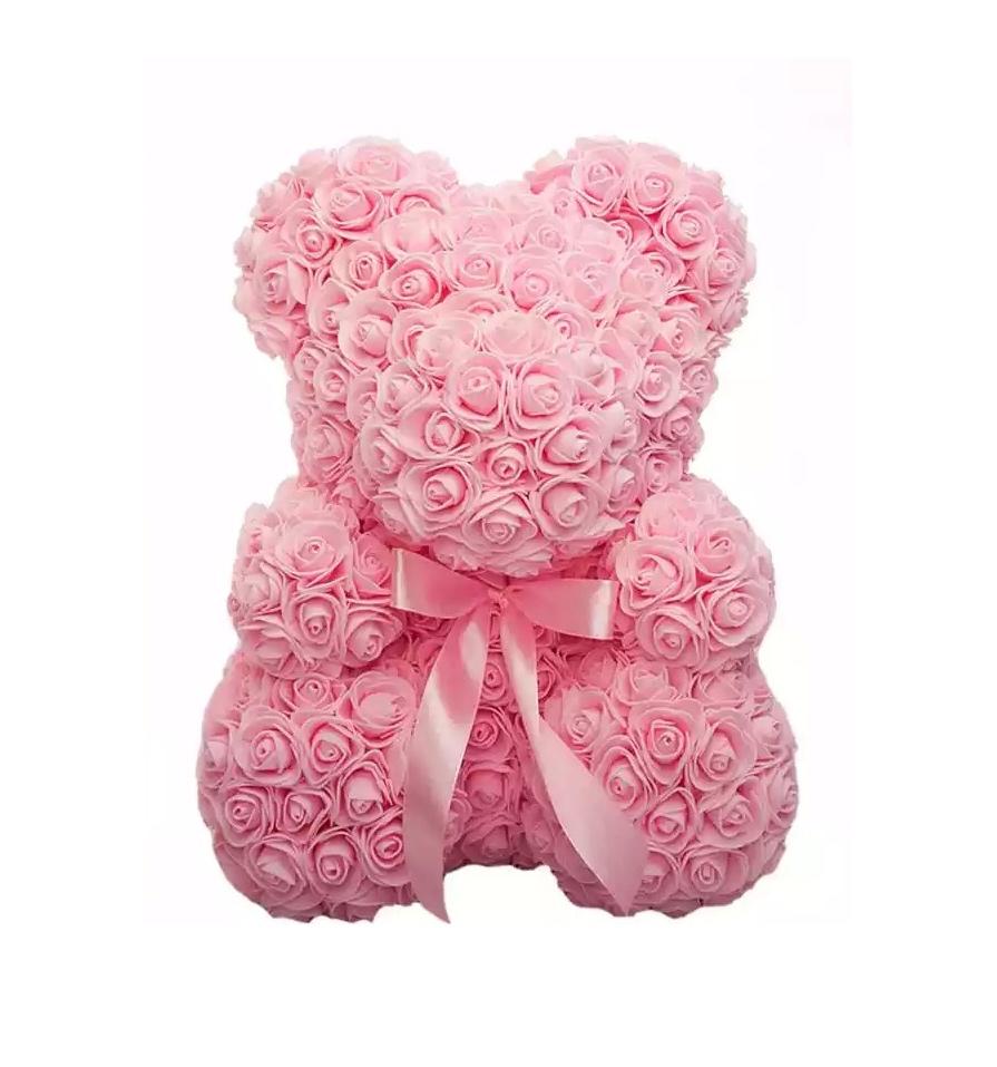 Ours en roses 40 cm Rose