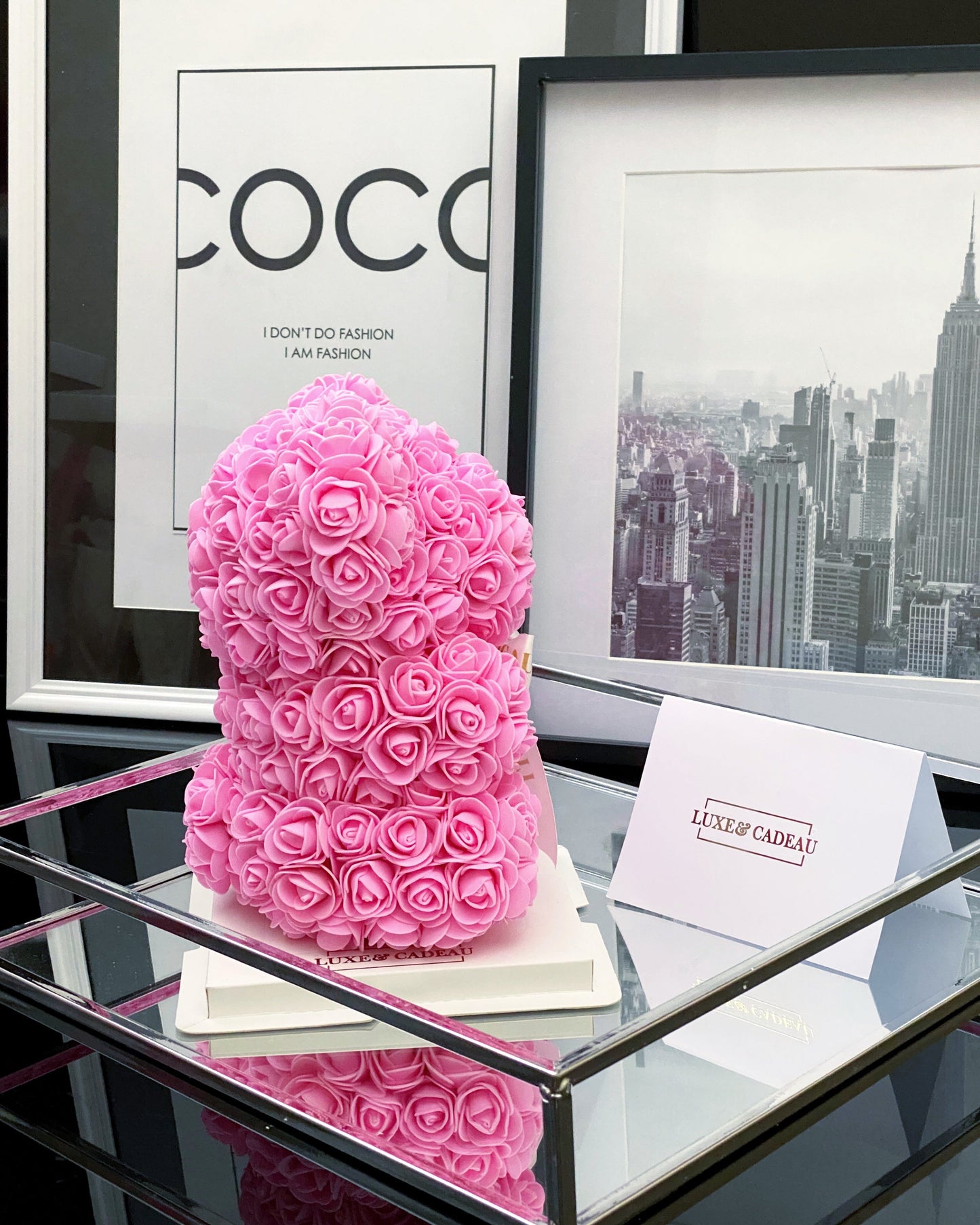 Ours en roses 25 cm rose