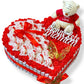 Coffret cœur Raffaello avec ourson, roses et papillon – Cadeau romantique personnalisé