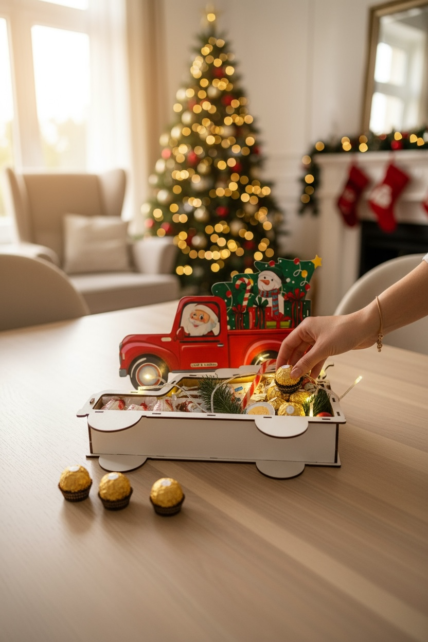 Camion de Noël lumineux garni de douceurs 🎄