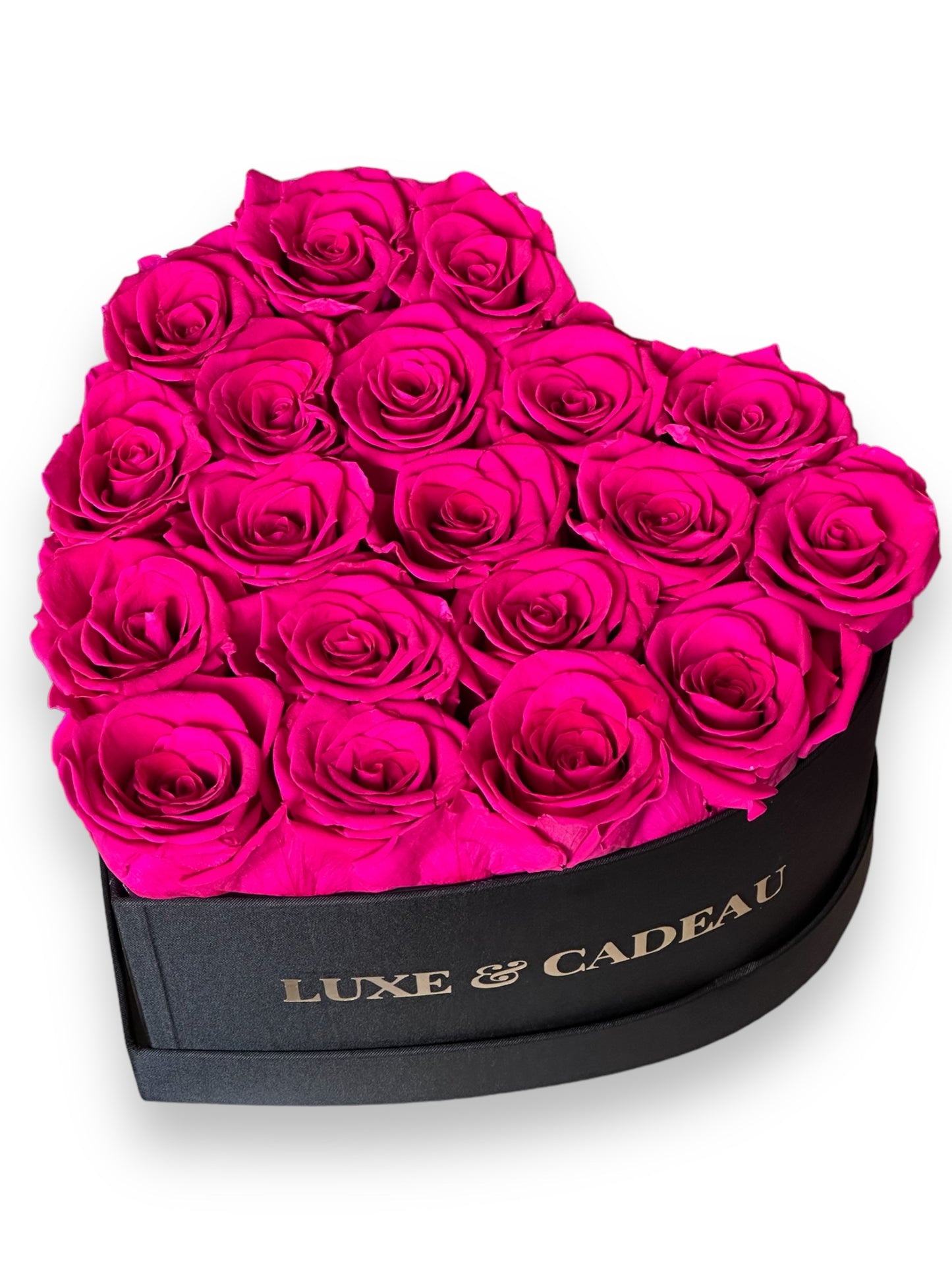 Cœur de roses éternelles stabilisé