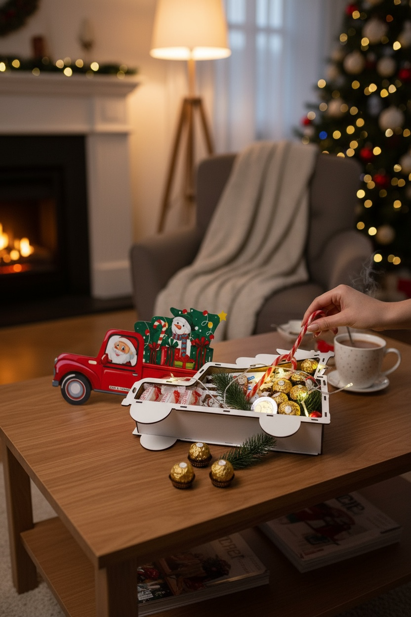 Camion de Noël lumineux garni de douceurs 🎄