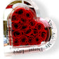 Coffret en forme de cœur avec roses rouges éternelles