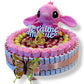 Coffret romantique avec peluche Angel (Stitch rose), fleurs de savon & chocolats