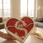 Coffret Cœur Personnalisable – Roses Rouges & Blanches