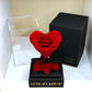 Rose Rouge en Forme de Cœur dans Boîte Cadeau Luxe avec Couvercle Acrylique – Cadeau Éternel de Luxe