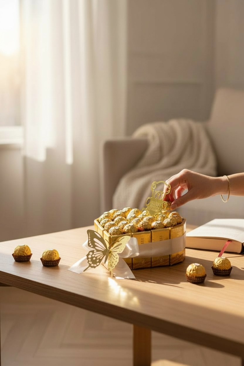 Coffret Chocolats Ferrero Rocher & Merci – Cadeau Anniversaire