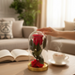 Rose éternelle rouge sous cloche en verre