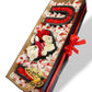 Coffret Cadeau en Bois « LOVE » – Fait Main – Ours en Peluche, Roses Éternelles, Chocolats Raffaello