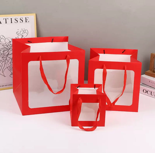 Sac cadeau premium avec fenêtre transparente (3 tailles)