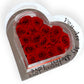 Coffret en forme de cœur avec roses rouges éternelles