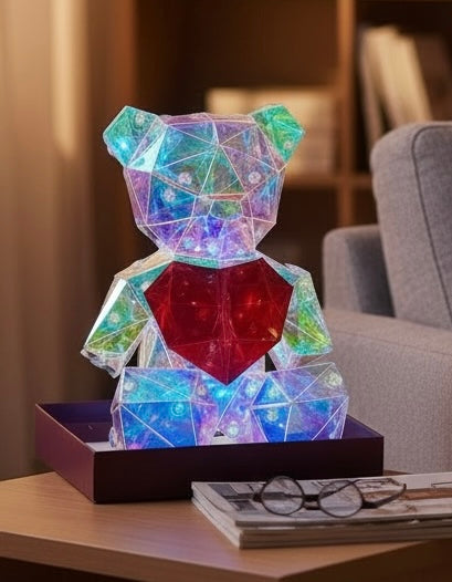 Ourson lumineux au cœur cristallin