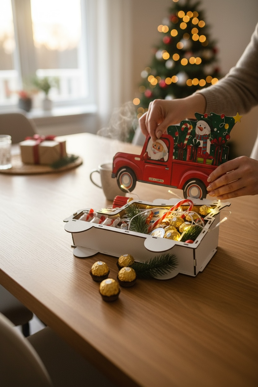 Camion de Noël lumineux garni de douceurs 🎄