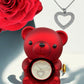 Nounours avec rose éternelle stabilisé