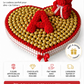 Cœur Ferrero Rocher 50×50cm – Ourson en Roses Initiale Personnalisée