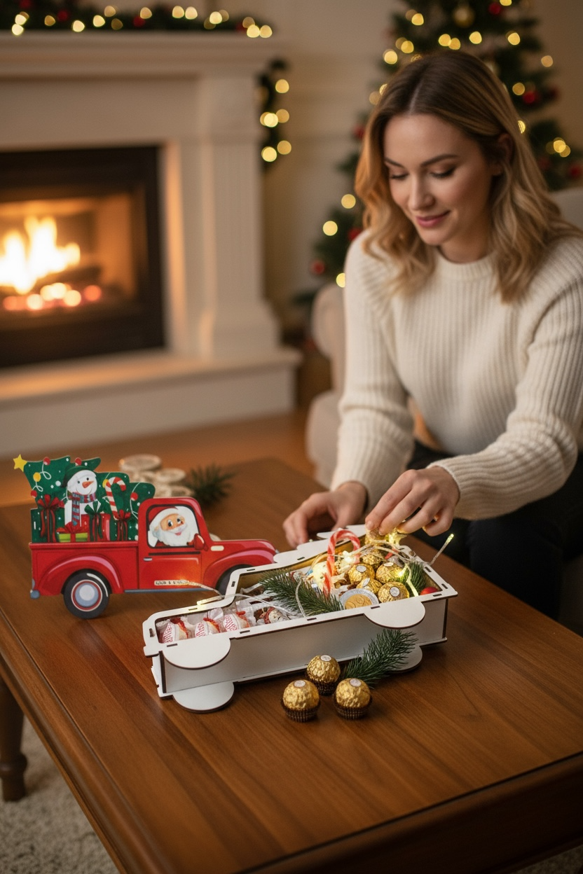 Camion de Noël lumineux garni de douceurs 🎄