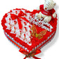 Coffret cœur Raffaello avec ourson, roses et papillon – Cadeau romantique personnalisé