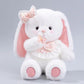 Lapin Blanc 40 cm – Fait Main avec Noeud Rose et Papillon | Doudou Élégant