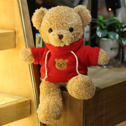 Ours en Peluche 35 cm – Modèle Мишка avec Sweat Rouge | Doudou Doux et Adorable