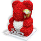 Ours en Roses avec Inscription «Je t’aime mon amour» + Rose Dorée à l’Or 24K – Cadeau Romantique Inoubliable