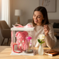 Box Cadeau Romantique – Ours en Roses & Rose Lumineuse
