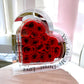 Coffret en forme de cœur avec roses rouges éternelles