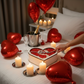 Coffret Cœur Personnalisable – Roses Rouges & Blanches