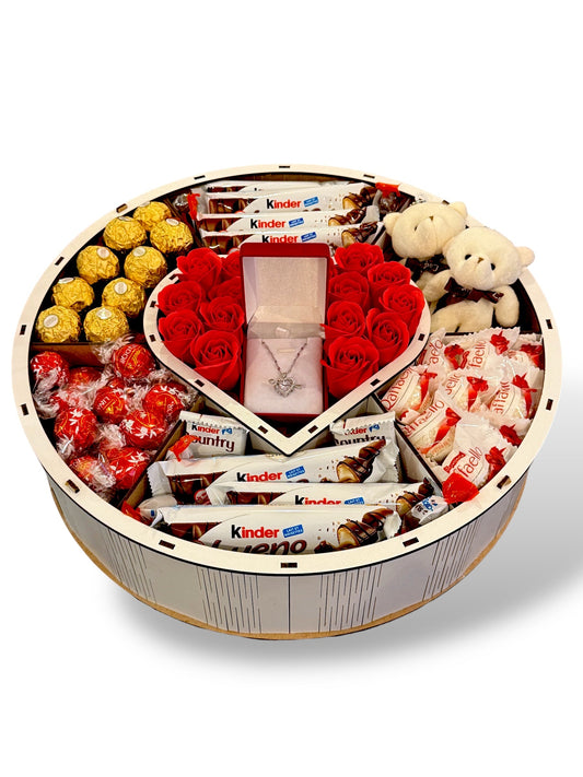 Coffret Cadeau Cœur en Bois – Bijouterie Durable & Gourmand, Fait Main