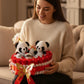 Bouquet gourmand Panda 30x30 – Chocolats Kinder, mini Nutella & roses en savon – Cadeau original fait main