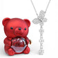 Ours cadeau avec rose éternelle & bijou – Coffret 2-en-1 rotatif 360°