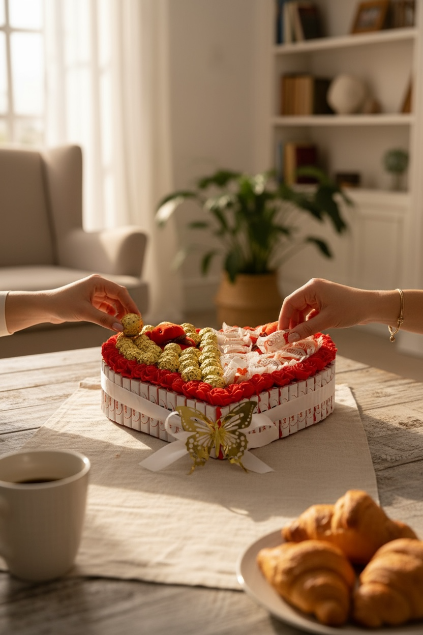 Coffret Cœur Romantique – Ferrero Rocher, Raffaello & Oursons en Peluche