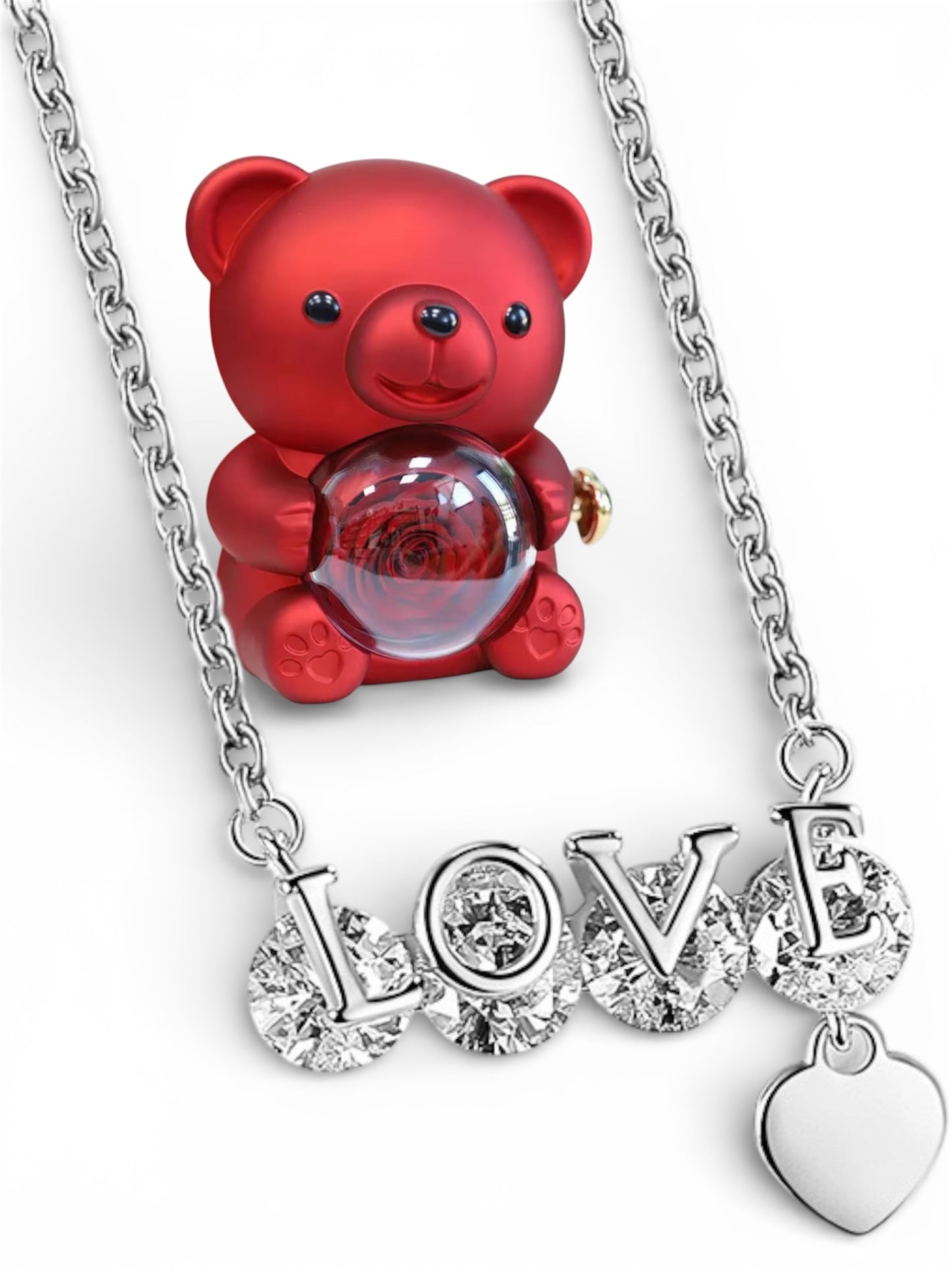 Collier “LOVE” brillant – Coffret romantique prêt à offrir