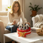 Bouquet gourmand Panda 30x30 – Chocolats Kinder, mini Nutella & roses en savon – Cadeau original fait main