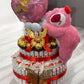 Gâteau de bonbons avec peluche, ballon cœur et chocolats – Idée cadeau originale, romantique et gourmande