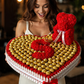 Cœur Ferrero Rocher 50×50cm – Ourson en Roses Initiale Personnalisée