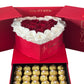 Roses éternelles personnalisée avec chocolat