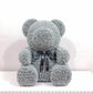 Ours en roses 70 cm Gris