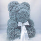Ours en roses 40 cm Gris