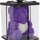 Ours en roses avec cœur Violet 40 cm
