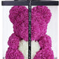 Ours en roses avec cœur 40 cm Fuchsia
