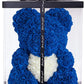 Ours en roses avec coeur 40 cm Bleu