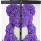 Ours en roses avec cœur Violet 40 cm