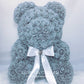Ours en roses 40 cm Gris