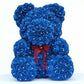 Ours en roses avec strass 40 cm